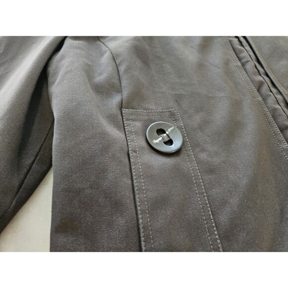 Sharagano Studio Jacket Size L, Brown Cotton Blend Lined Hook & Loop Closures - Picture 3 of 10